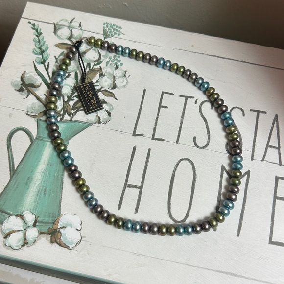 Honors genuine freshwater, Rondell pearl necklace 18 inch - Picture 4 of 7